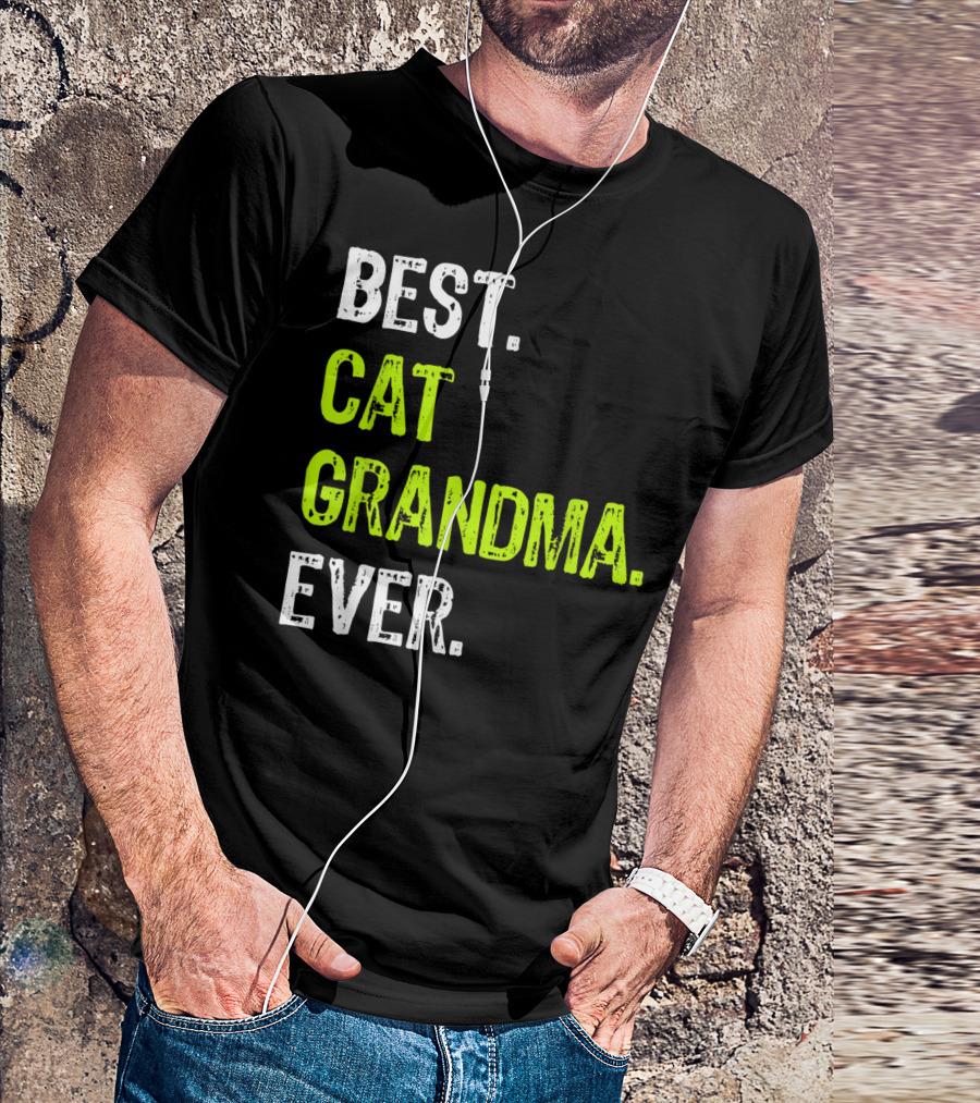 Best Cat Grandma Ever Retro Funny Grandmother T-Shirt