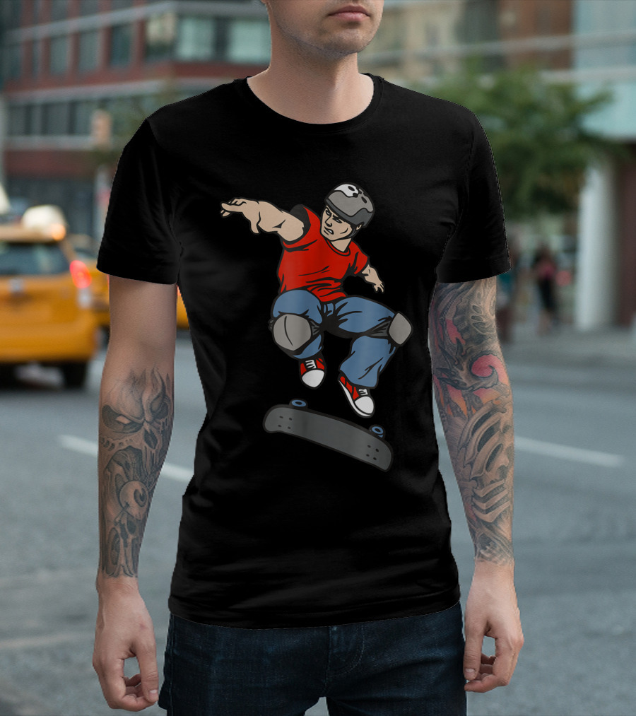 Best Skateboarder Jumping Action Skateboard T-Shirt