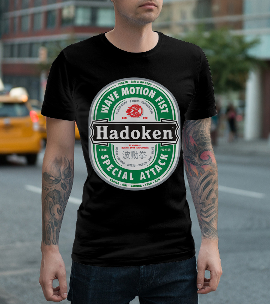Wave Motion Fist Hadoken Street Fighter Special Attack Beer T-Shirt