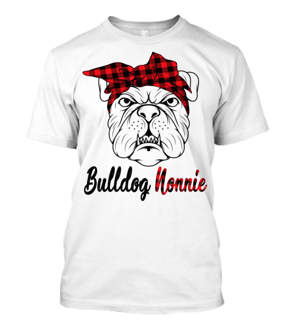 Bulldog Nonnie Plaid Red Bandana Costume T-Shirt