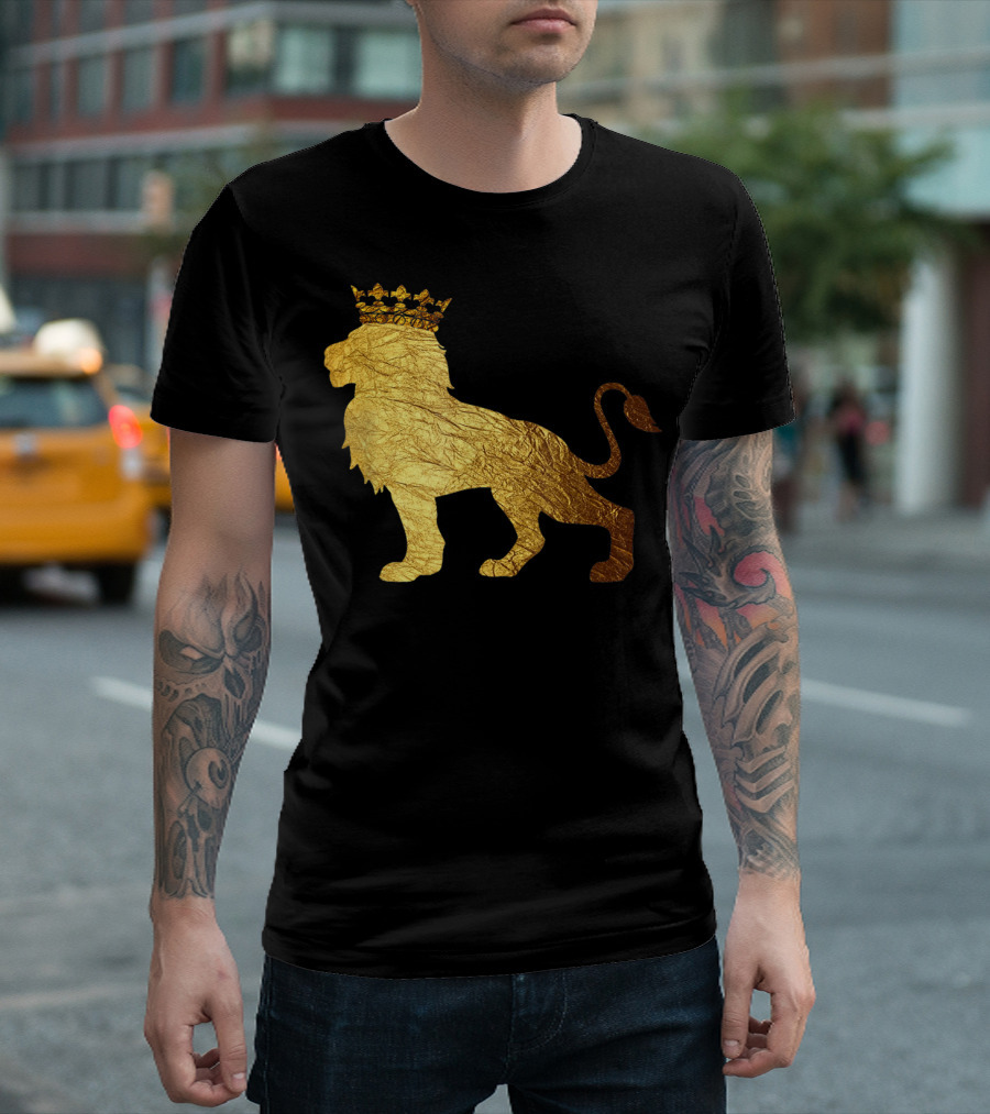 King Of The Jungle Lion with Golden Crown T-Shirt