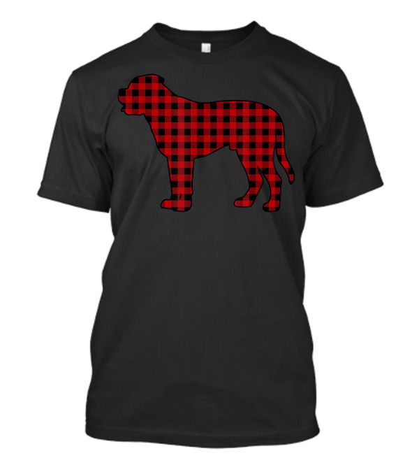 Mastiff Red Plaid Buffalo Christmas Dog T-Shirt