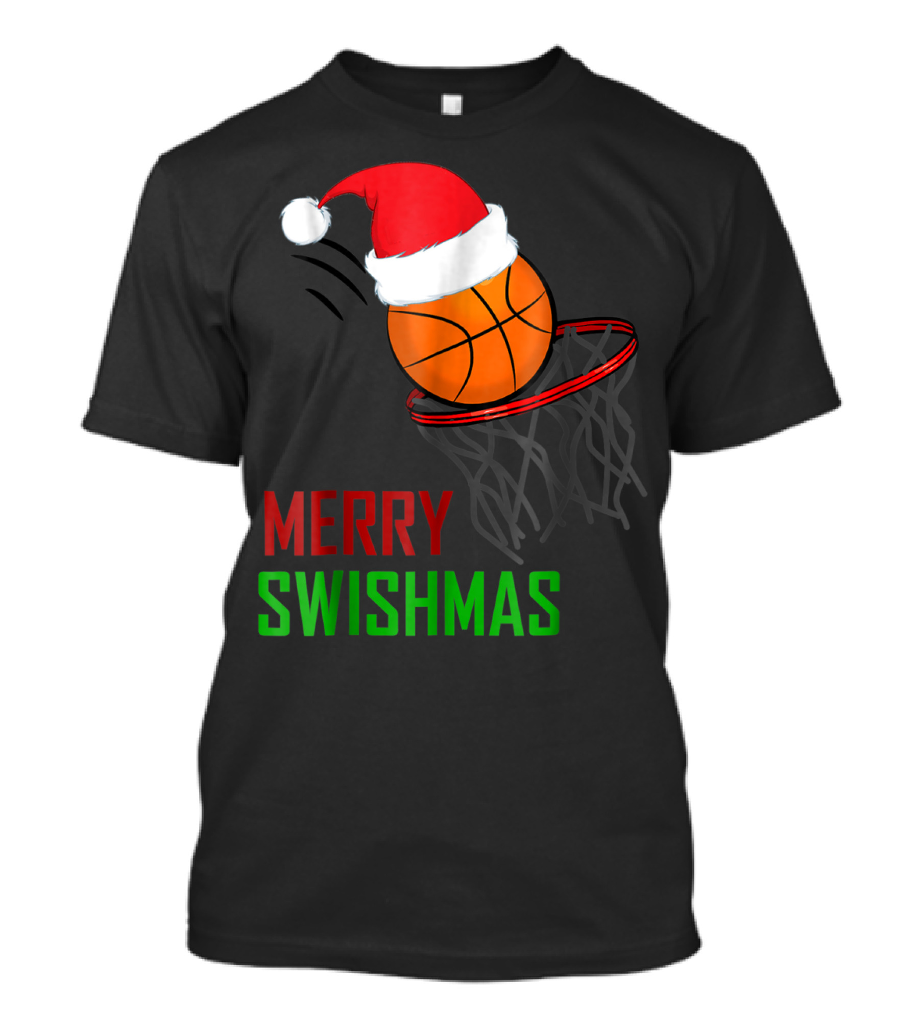 Merry Swishmas Basketball Santa Dunk Holiday T-Shirt