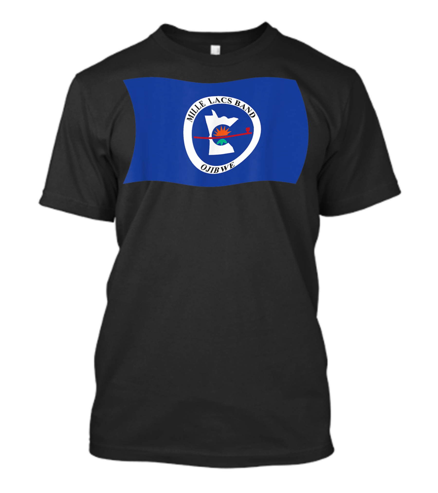 Mille Lacs Band Ojibwe Reservation Flag Blue Background T-Shirt