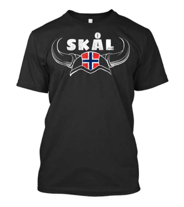 SKÅL Norwegian Viking Helmet With Flag T-Shirt