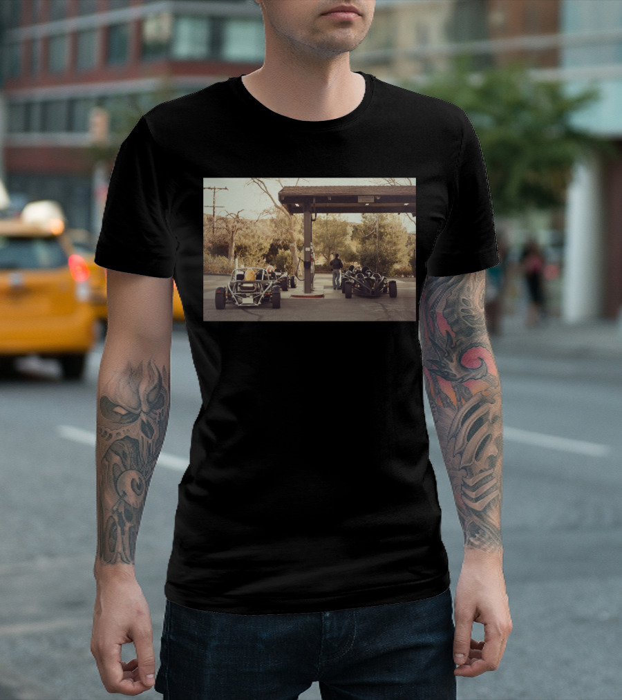 Race Car Pit Stop Fueling Moment At Outdoor Station T-Shirt