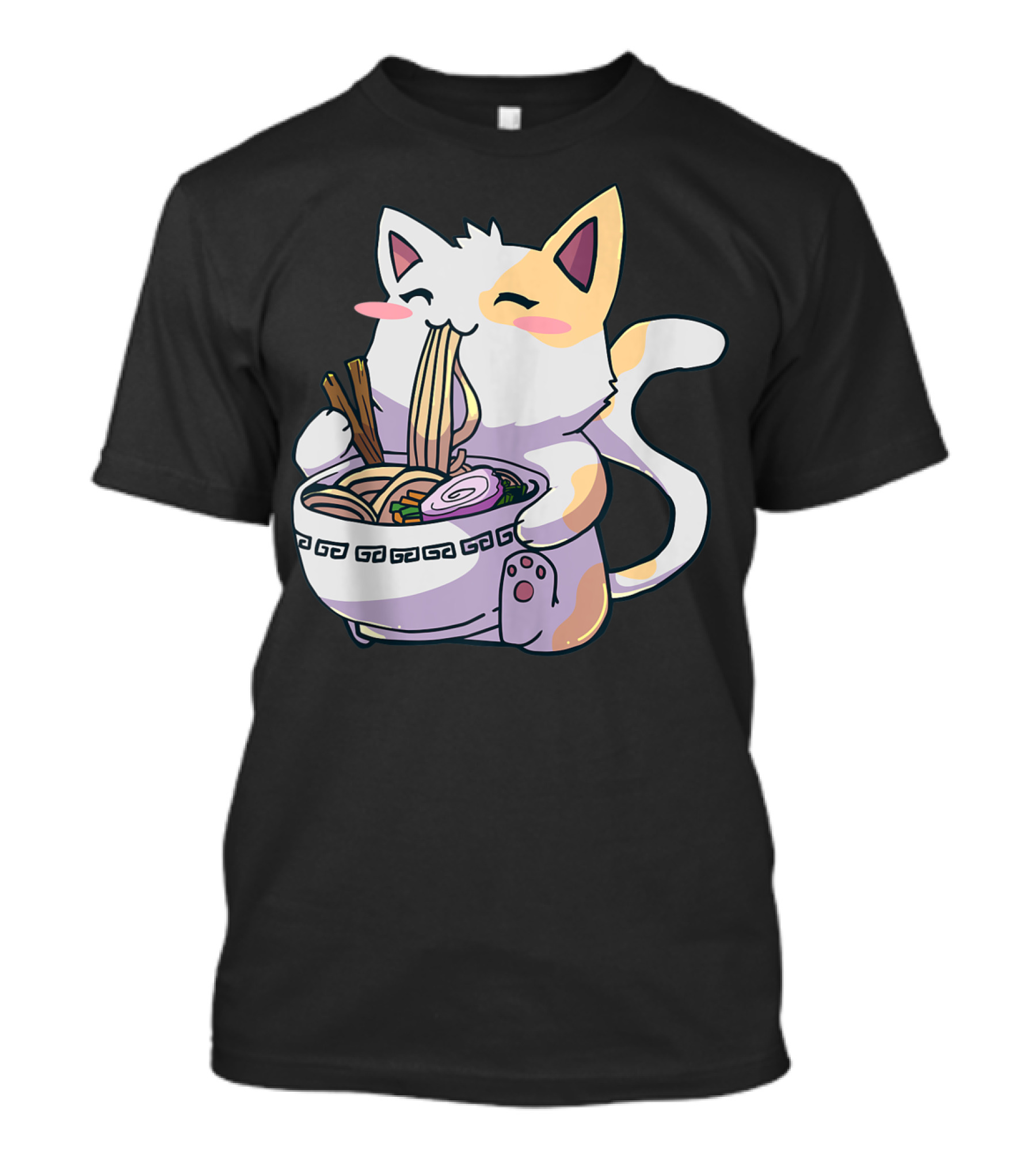 Ramen Cat Kawaii Neko Anime Cute Japanese Noodles Bowl T-Shirt