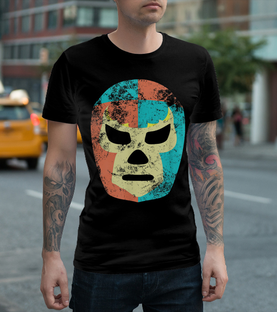 Retro Mexican Lucha Libre Wrestling Mask T-Shirt