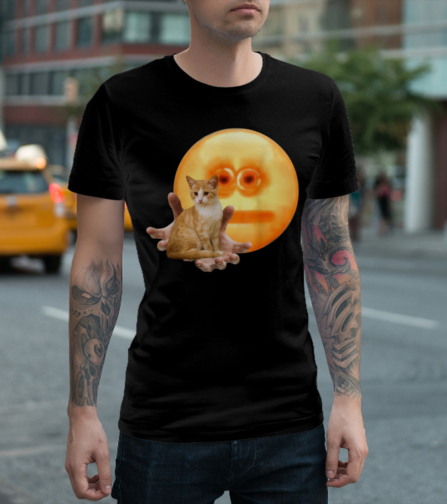 Screen Reaching Emoji Cat Meme Dank T-Shirt