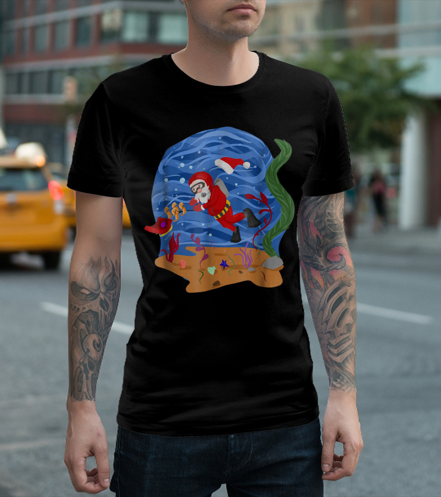 Santa Claus Scuba Diving Underwater Adventure T-Shirt