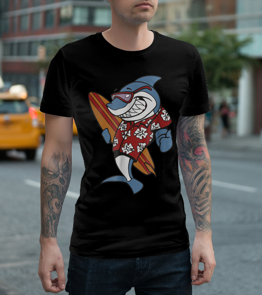 Shark Surf Hawaiian Surfing T-Shirt