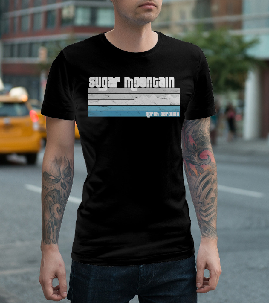 Sugar Mountain North Carolina Skiing Vintage Scenic T-Shirt