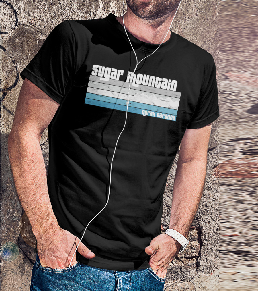Sugar Mountain North Carolina Skiing Vintage Scenic T-Shirt