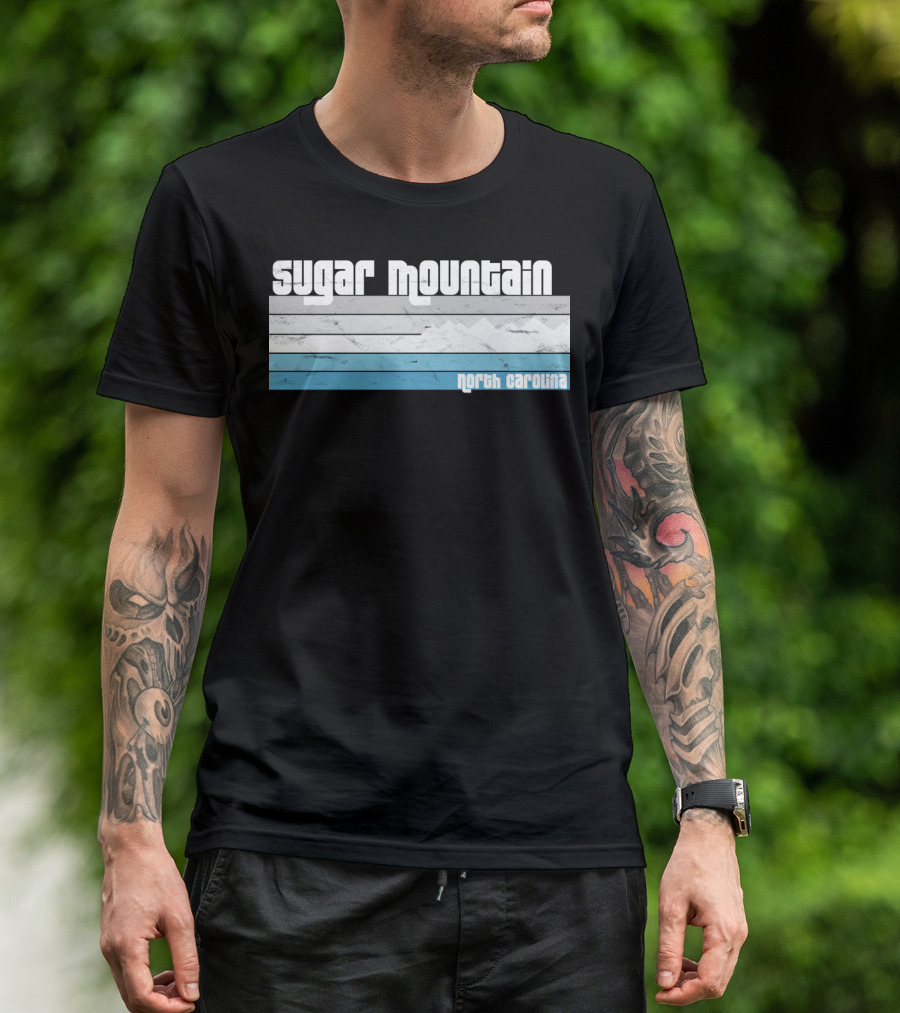 Sugar Mountain North Carolina Skiing Vintage Scenic T-Shirt