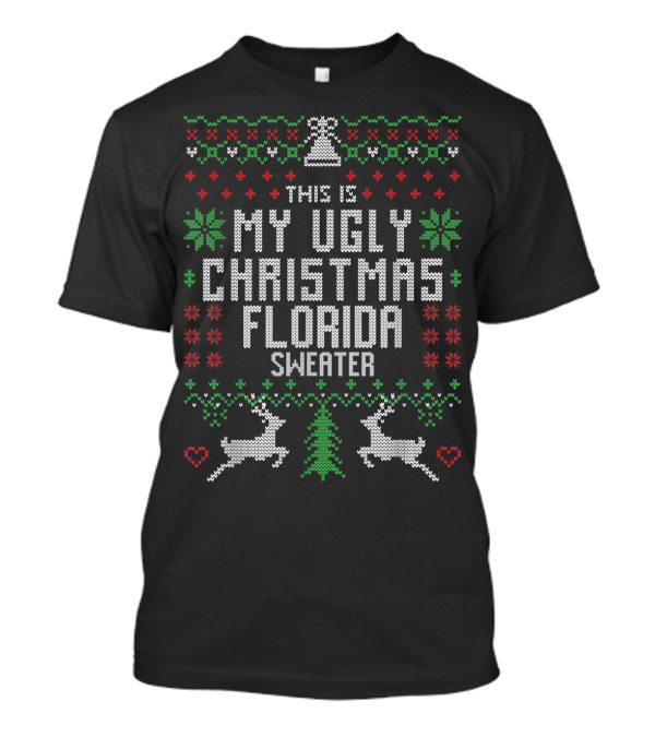 THE IS MY UGLY CHRISTMAS FLORIDA SWEATER REINDEER TREE BELLS T-Shirt