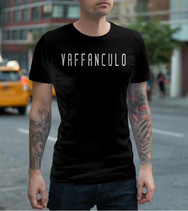 Vaffanculo Distressed White Text T-Shirt