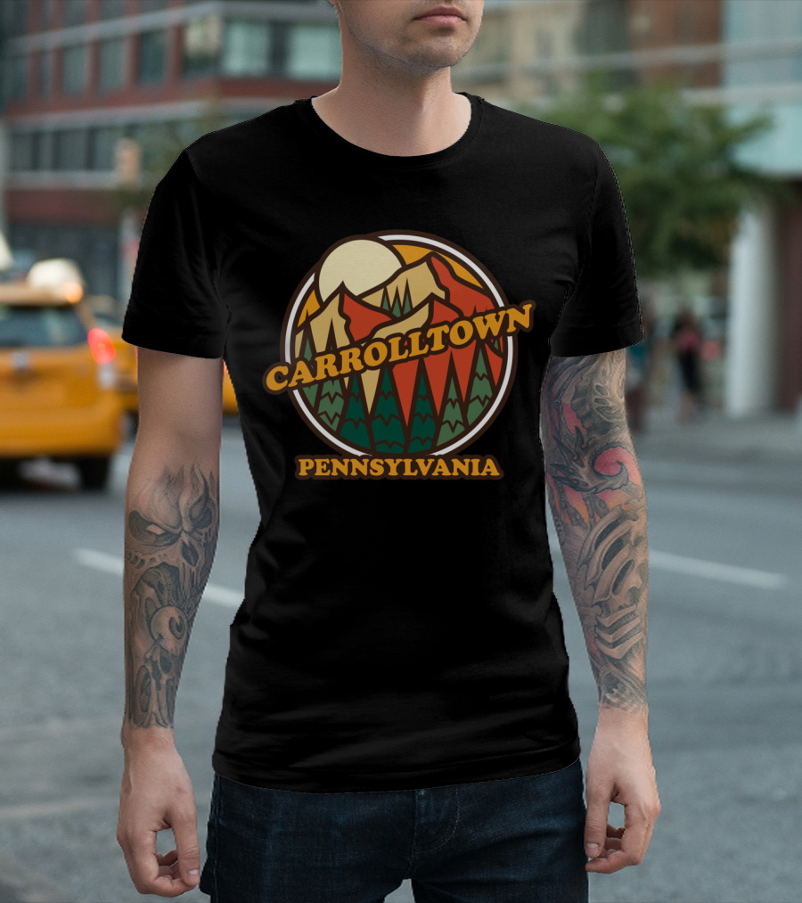 Carrolltown Pennsylvania Vintage Mountain Scene T-Shirt