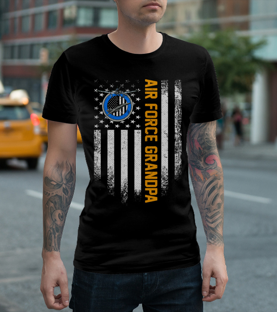 Vintage USA Air Force Grandpa Proud America T-Shirt