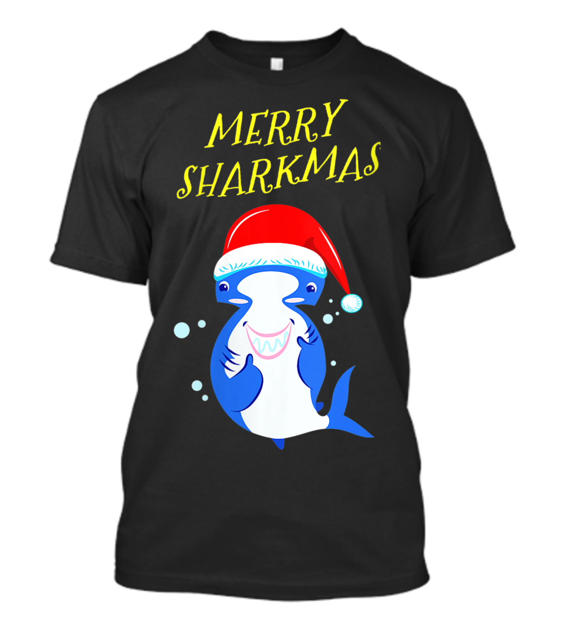 Merry Sharkmas Hammerhead Shark In Santa Hat T-Shirt
