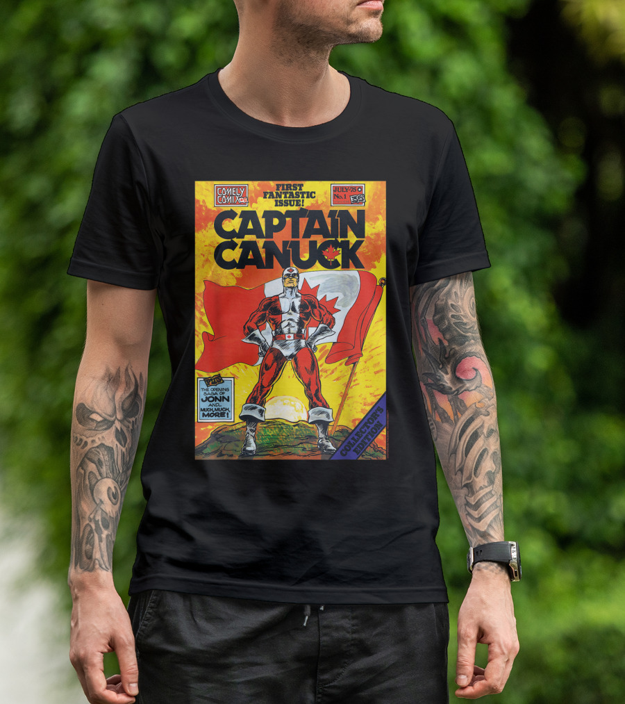 Comely Comix First Fantastic Issue Captain Canuck July 75 No. 1 Collector's Edition T-Shirt
