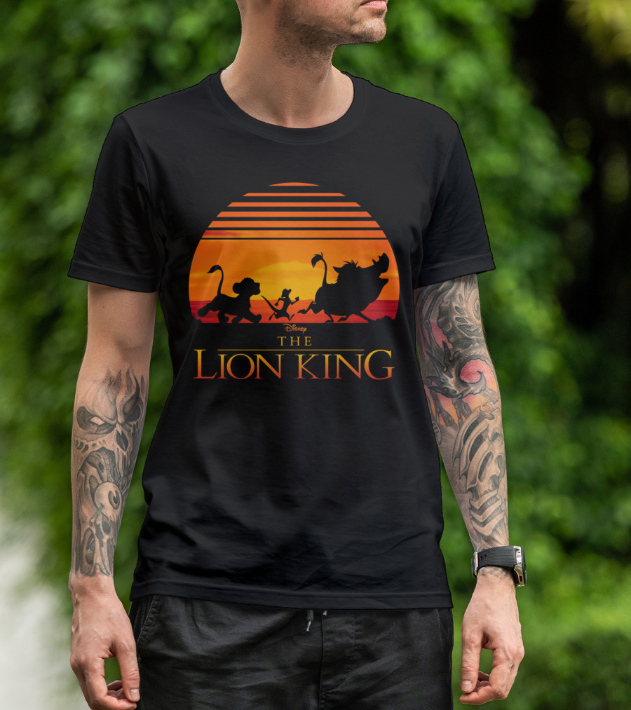 Disney The Lion King Classic Sunset Simba Timon Pumbaa T-Shirt