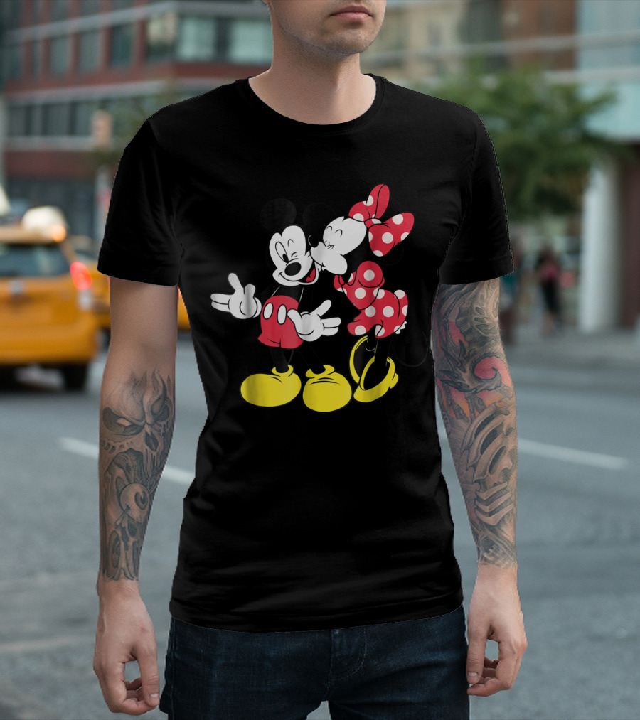 Disney Mickey and Minnie Mouse Classic Love Iconic Duo Bold Colors T-Shirt