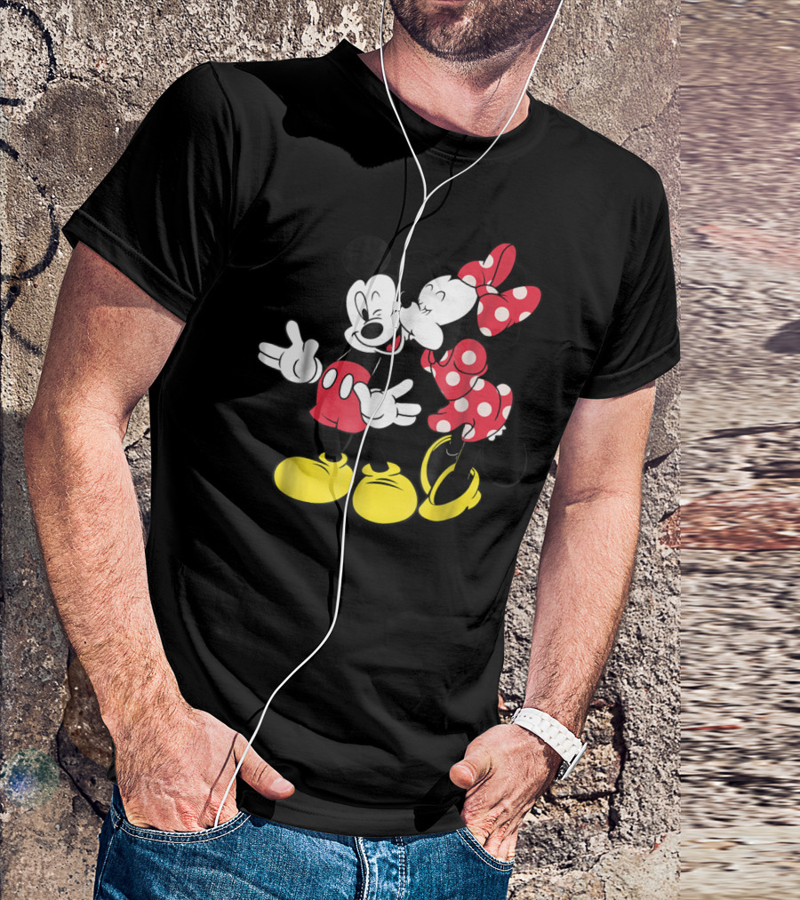 Disney Mickey And Minnie Mouse Classic Love Iconic Duo Bold Colors T-Shirt