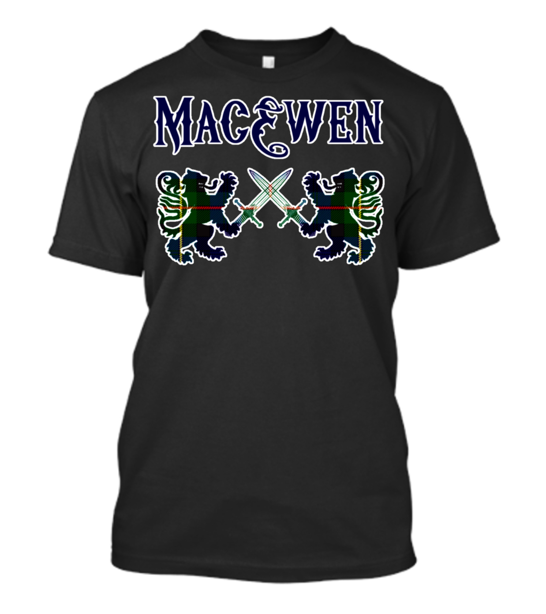 Macewen Scottish Clan Lion Tartan Family Name Iconic T-Shirt