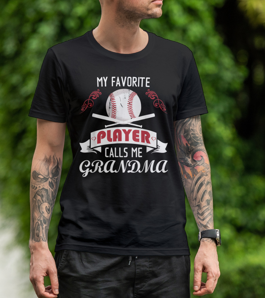 My Favorite Player Baseball Grandma T-Shirt