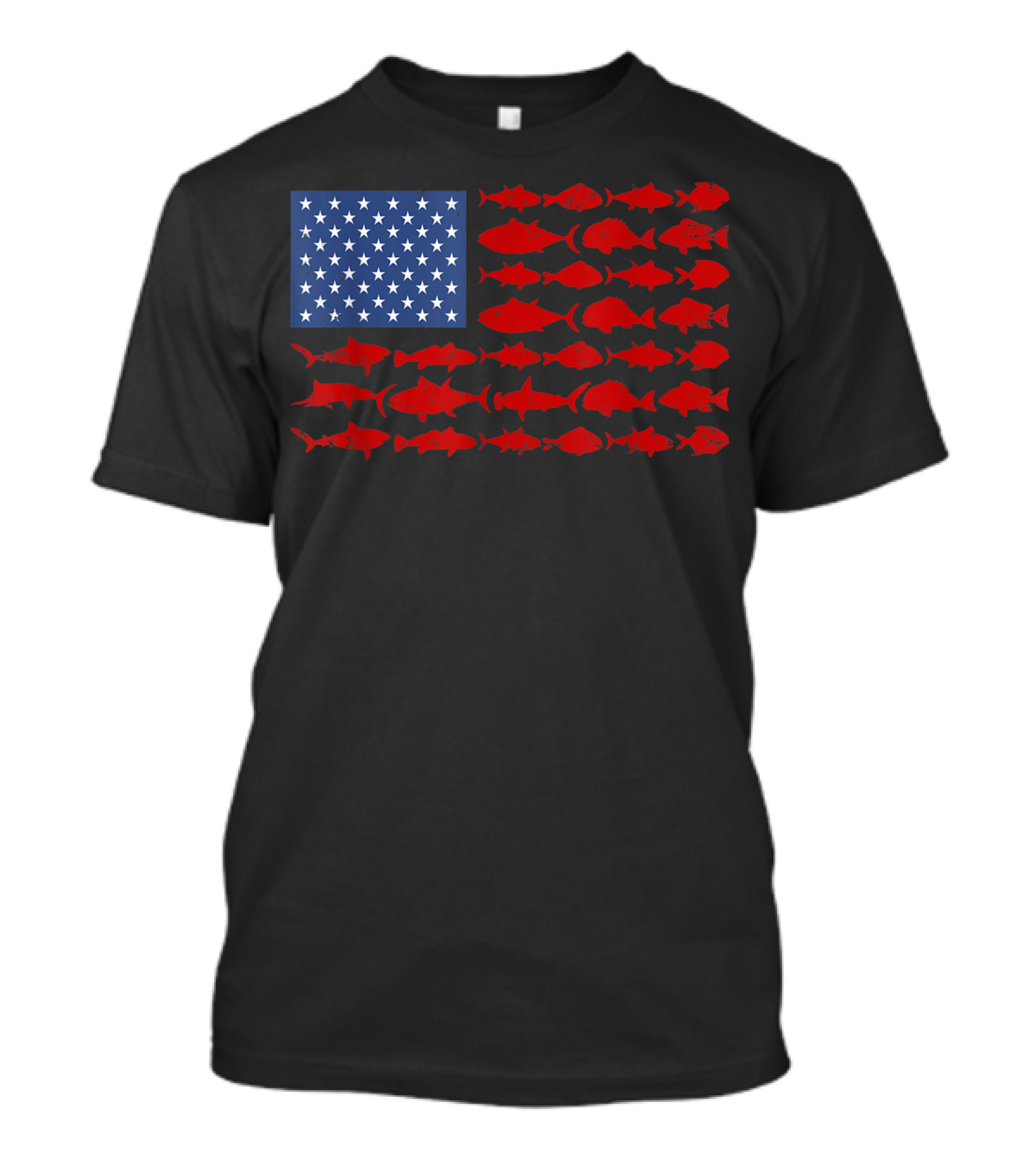American Fishing Flag Patriotic Fisherman July T-Shirt