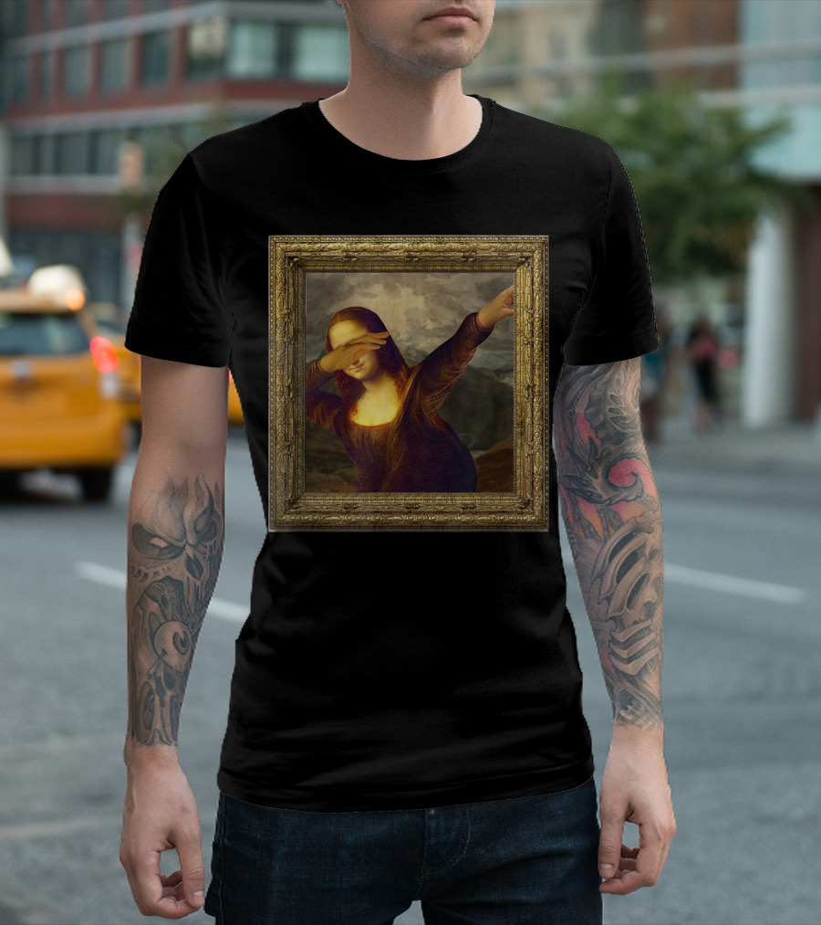 Dabbing Mona Lisa Framed T-Shirt