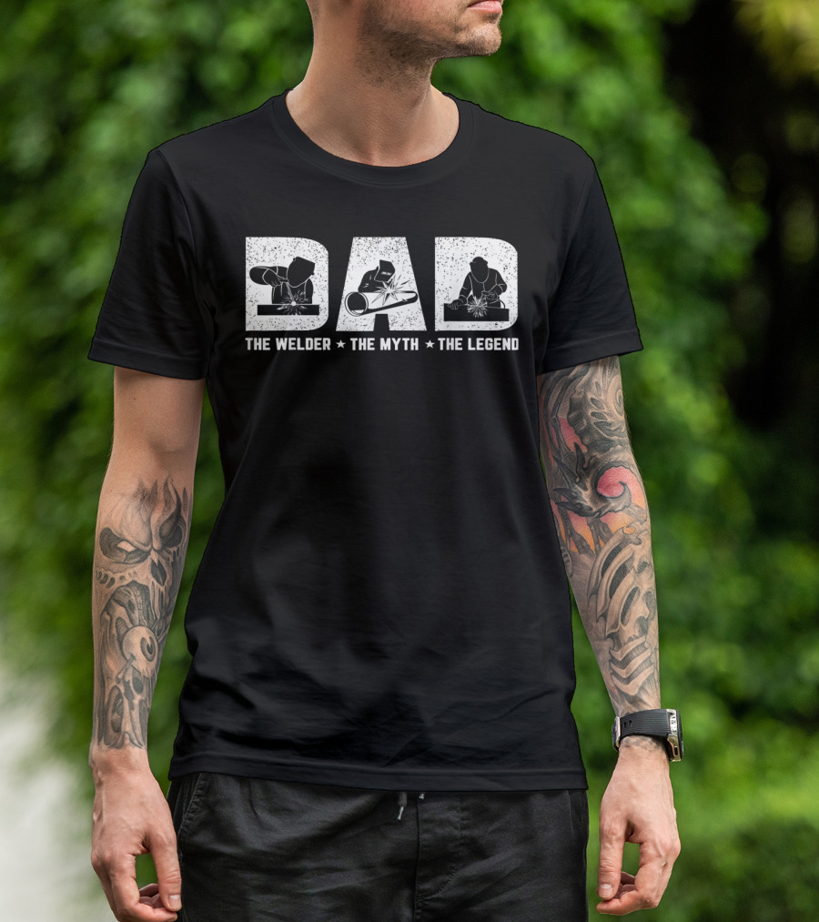 DAD The Welder The Myth The Legend Welding Icons T-Shirt