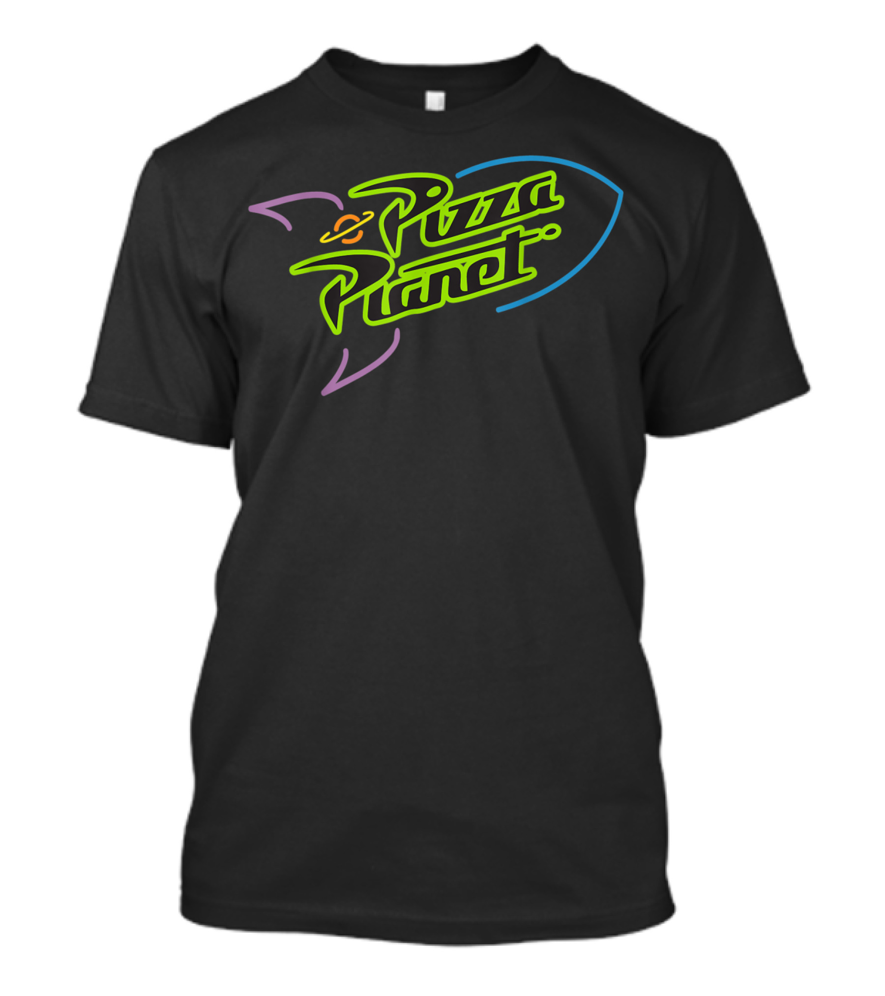 Disney Pixar Toy Story Pizza Planet Neon Rocket Ship T-Shirt