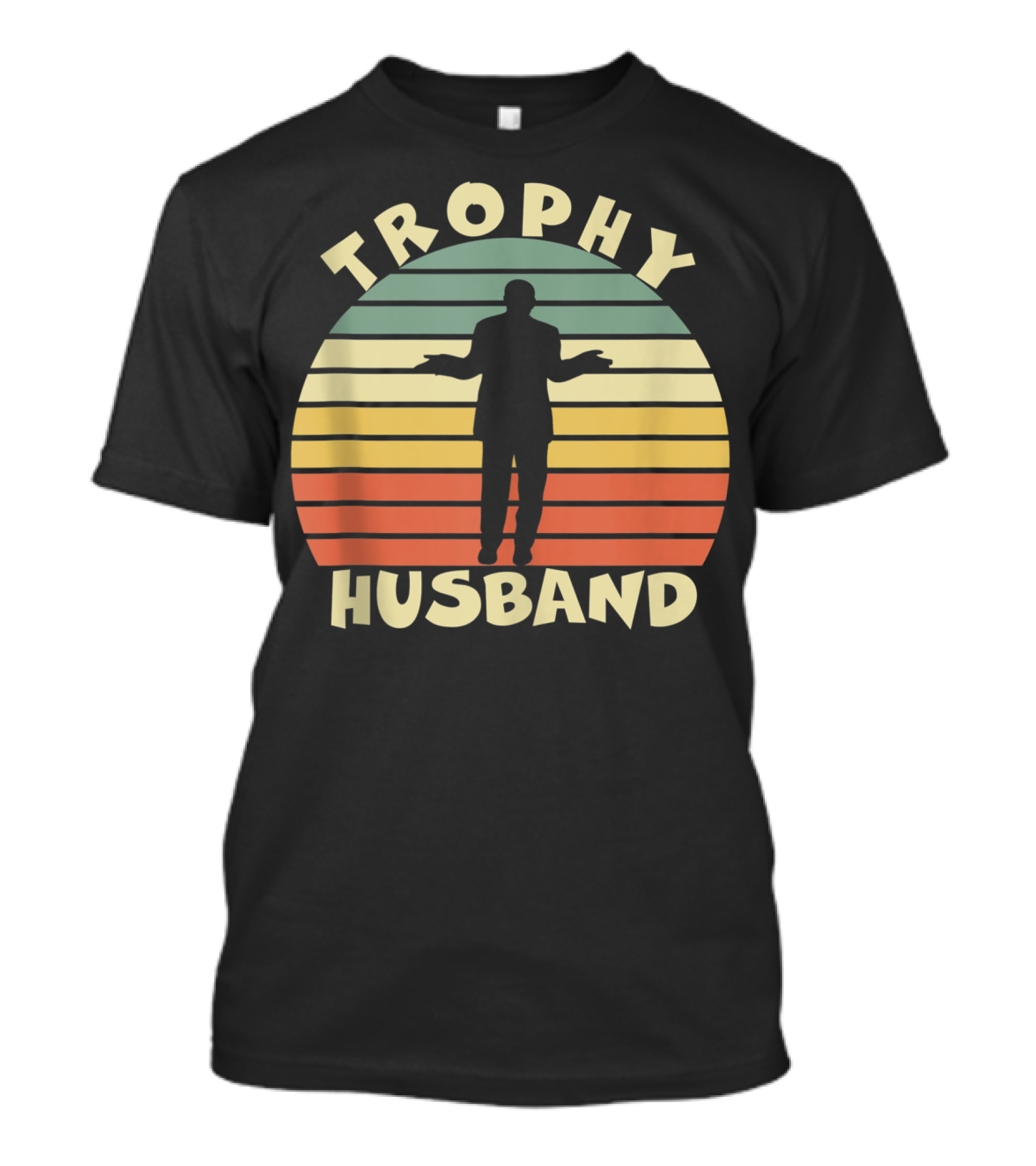 Trophy Husband Retro Silhouette Funny Cool Father T-Shirt