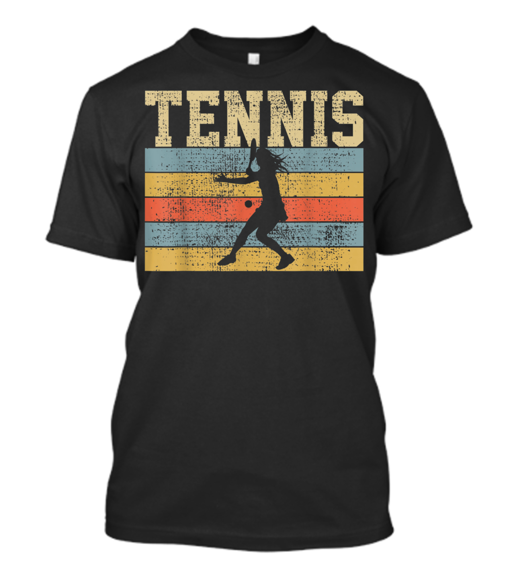 Tennis Silhouette Retro Vintage Style Woman Playing T-Shirt