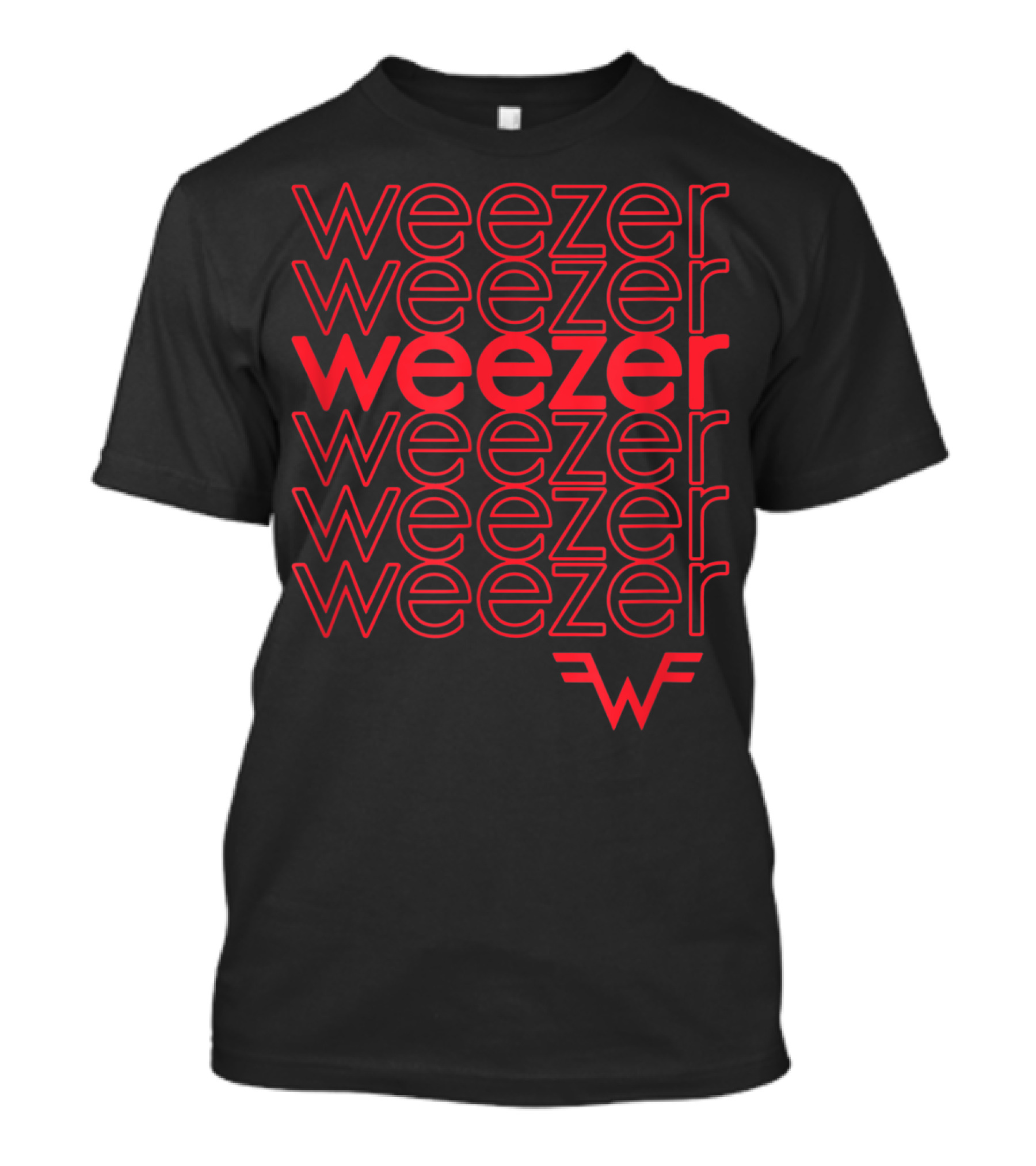 Weezer Thank You Red Text Stacked Block T-Shirt