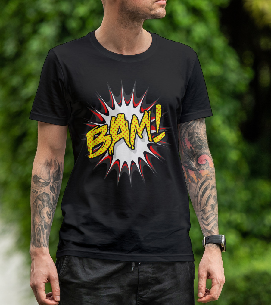 Super Hero Classic Bam Comic Book Action Bubble Explosion T-Shirt