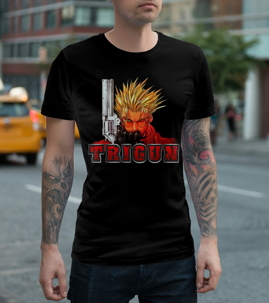 TRIGUN Anime Vash With Gun Iconic T-Shirt