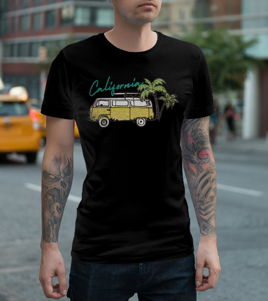 California Vintage Classic Van with Palm Trees T-Shirt