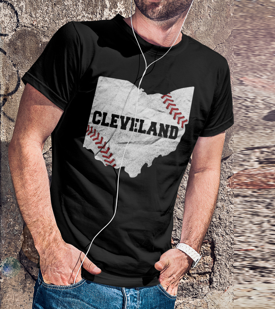Cleveland Ohio Baseball Map T-Shirt