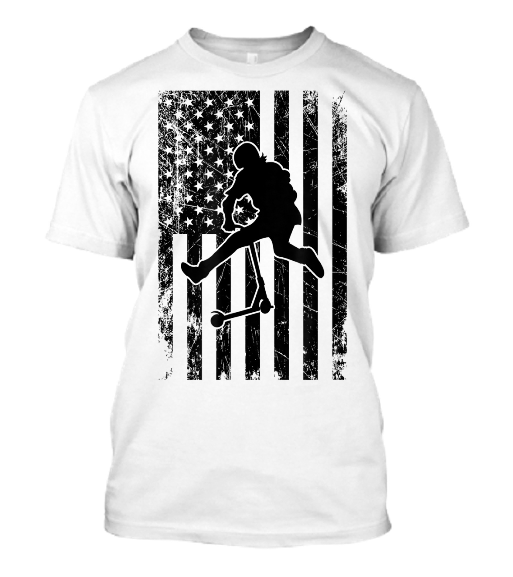 American Stunt Scooter Kick Trick Flag Freestyle Competition T-Shirt
