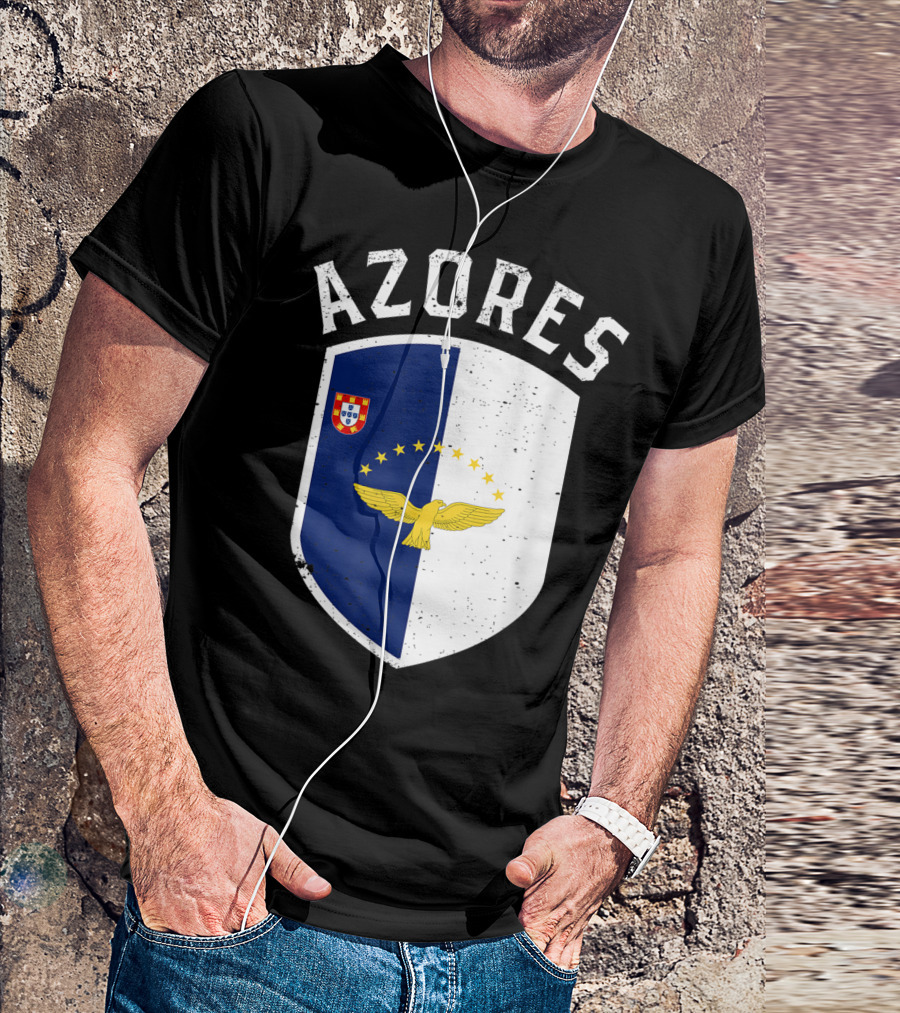Azores Portugal Shield Emblem With Eagle And Stars T-Shirt