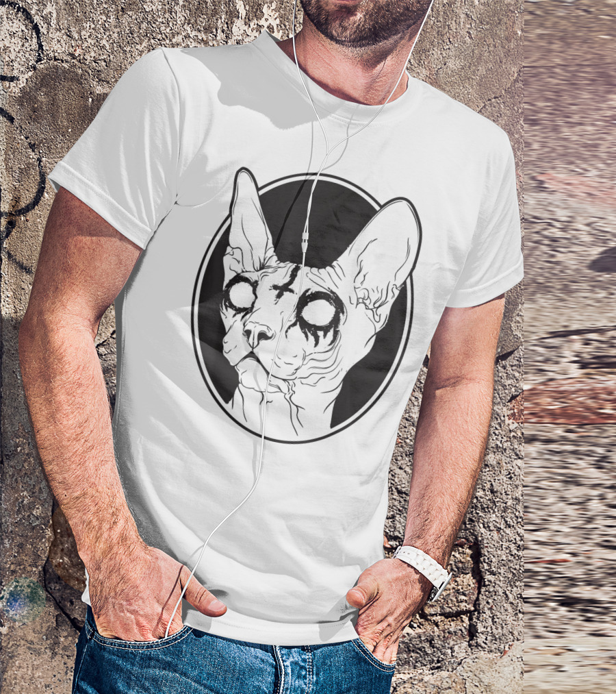 Pastel Goth Black Metal Sphynx Cat Death Met T-Shirt
