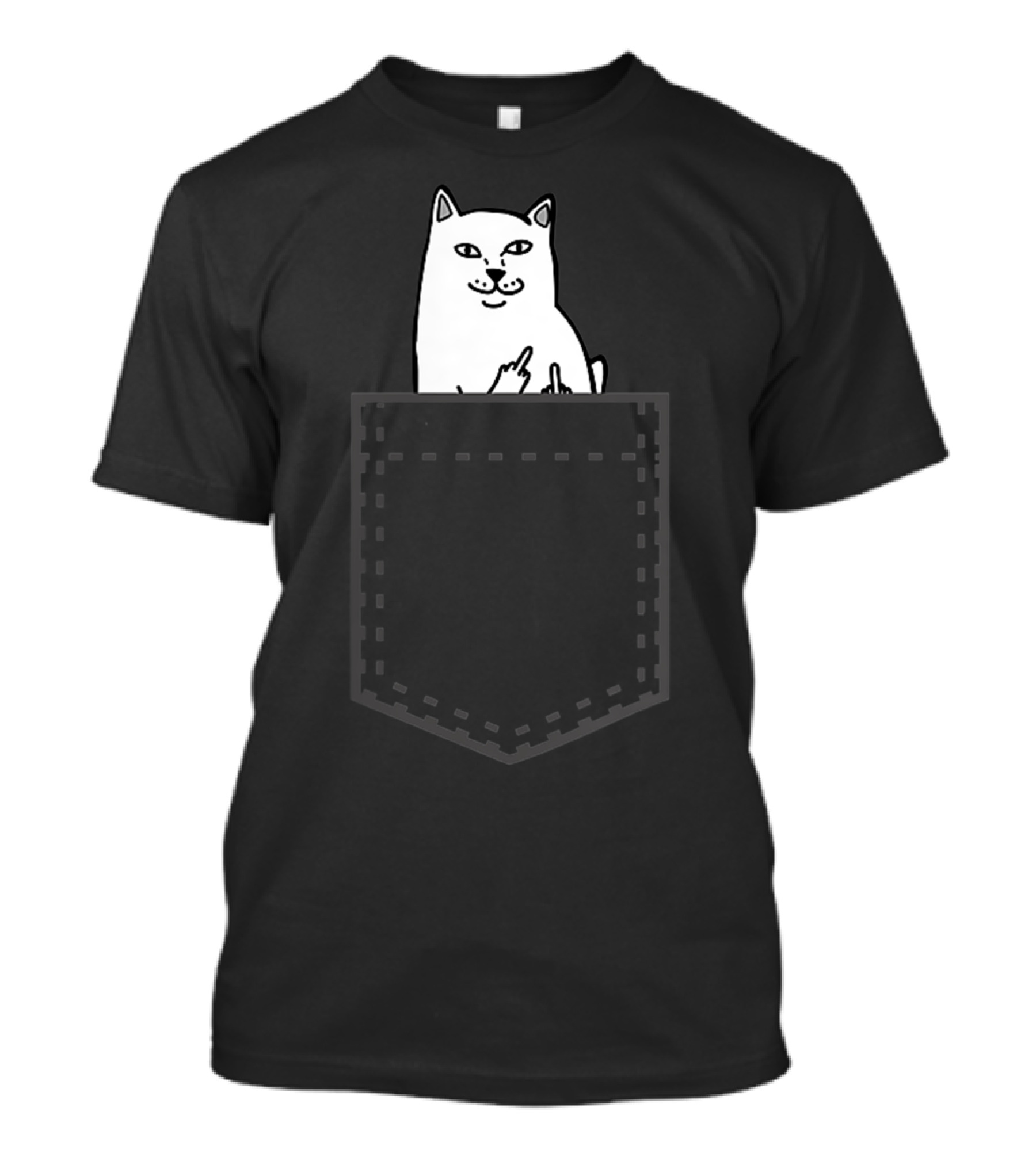 Cat In Pocket Giving The Finger Meme T-Shirt