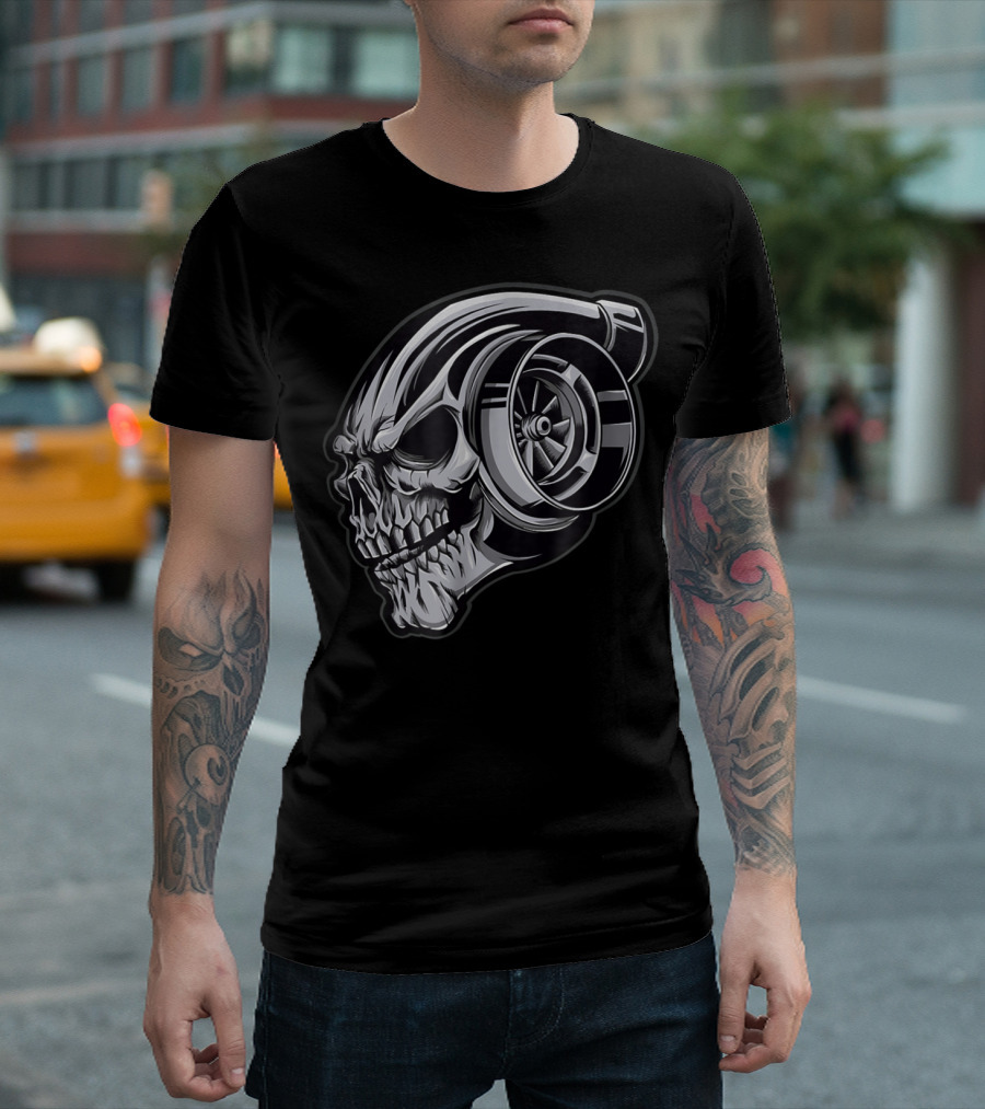 Turbocharger Skull with Chrome Detailing T-Shirt