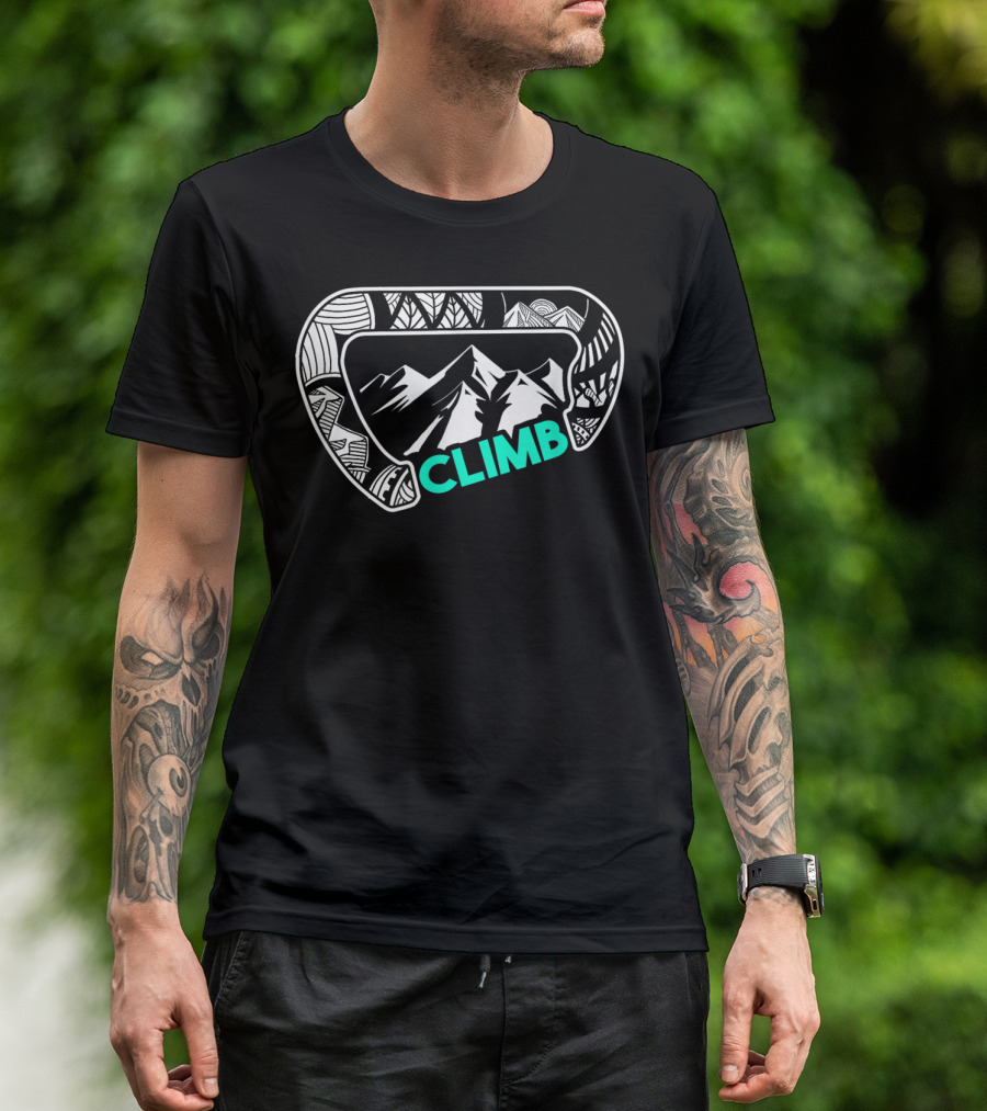 Cool Carabiner Mountain Climb Rock Climbing Climber Bo T-Shirt