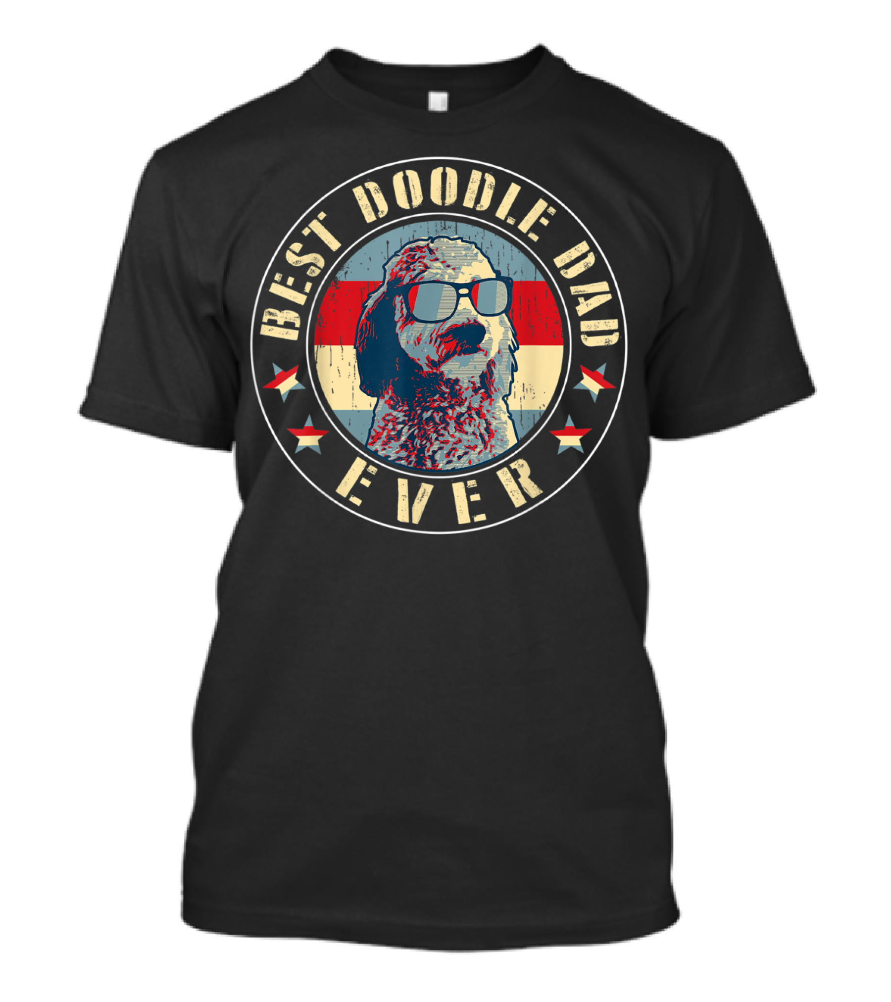 Best Doodle Dad Ever Cool Vintage Goldendoodle T-Shirt