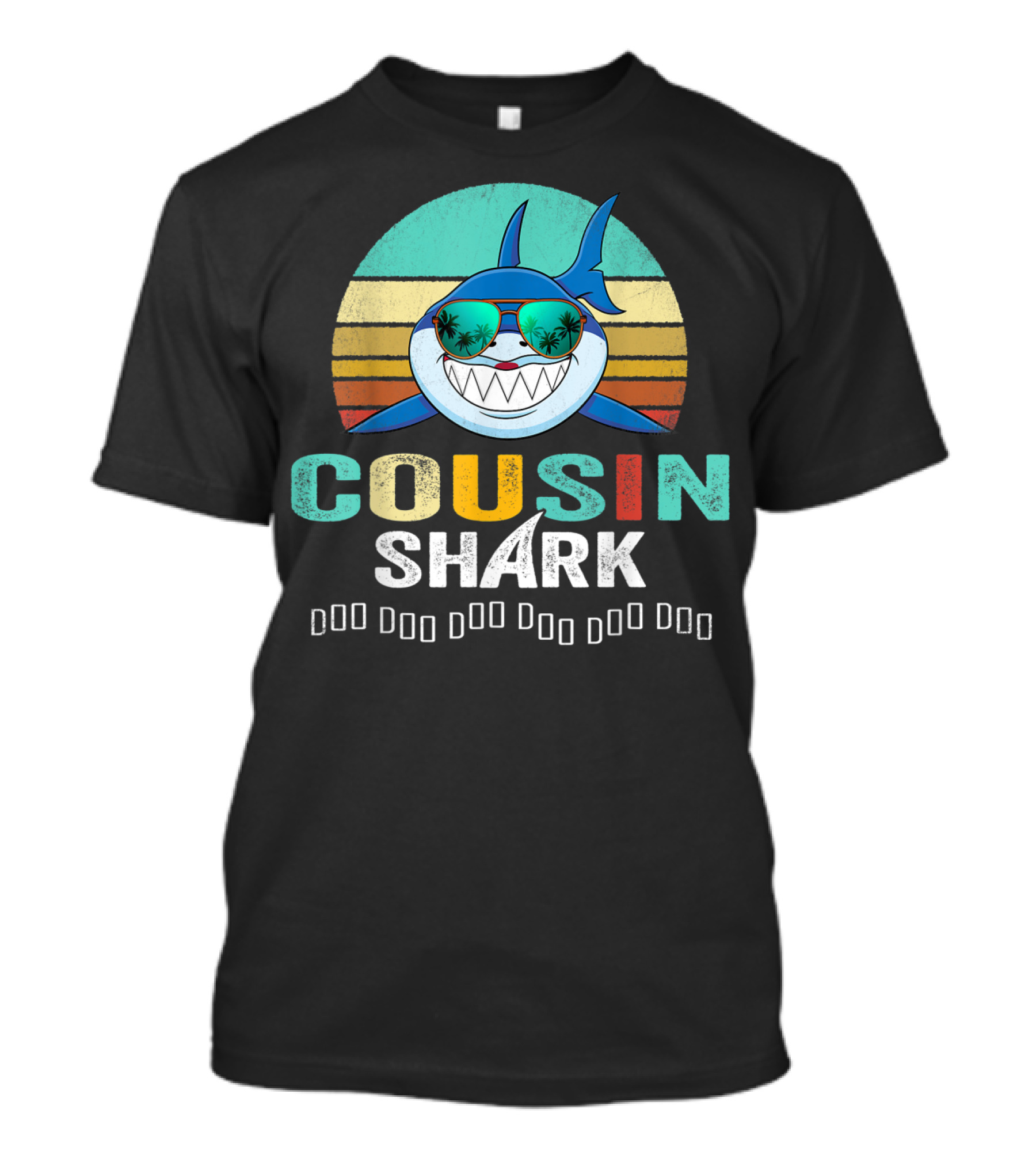 Cousin Shark Retro Sunglasses Doo Doo Doo T-Shirt