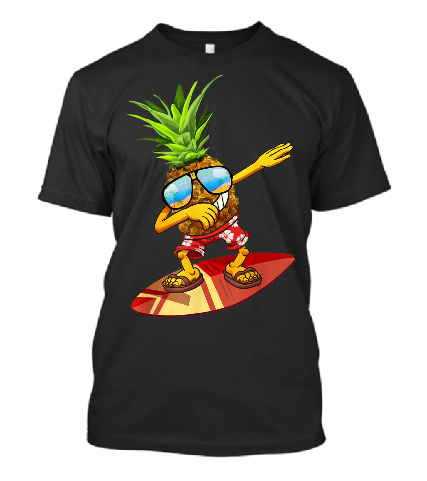 Dabbing Pineapple Sunglasses Aloha Summer Surfboard Fun T-Shirt