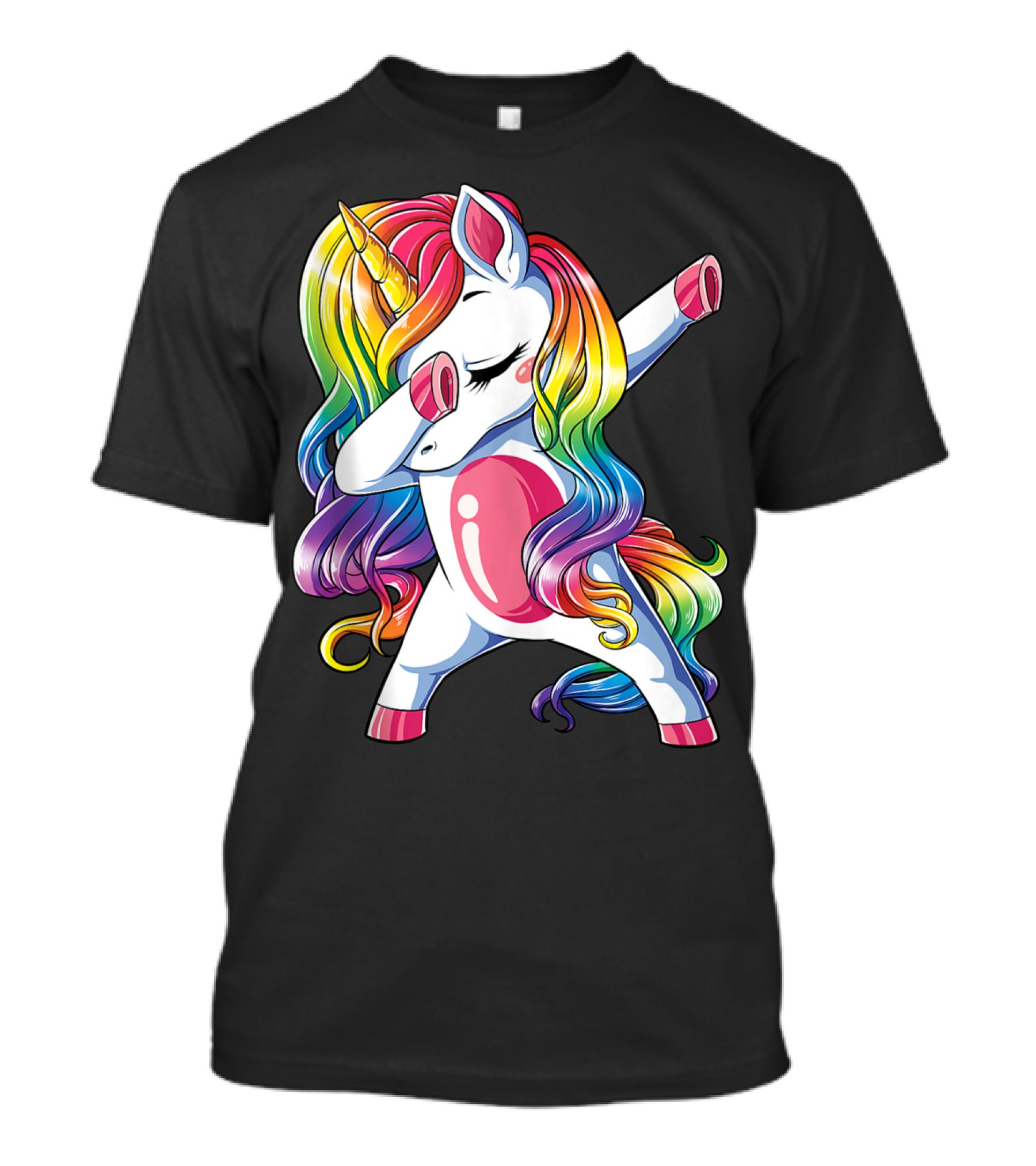 Dabbing Unicorn Funny Women Rainbow Unicorns Dab Colorful Pose T-Shirt